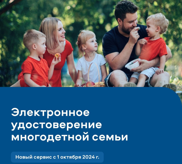 Электронное удостоверение многодетной семьи.